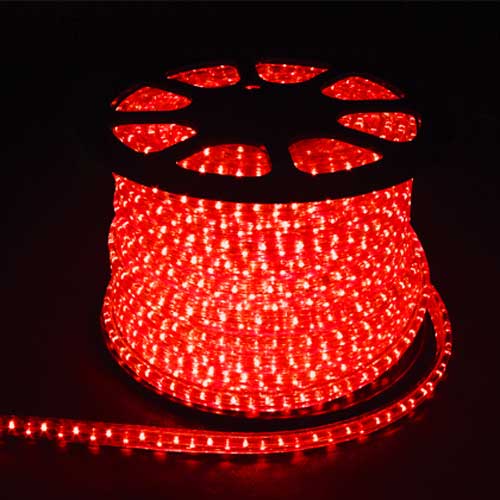 Светодиодный дюралайт LED 2-х жильный 1,44Вт/м 13мм круг красный 36SMD 4901 Feron