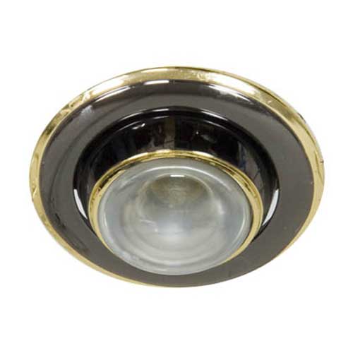 Точечный врезной светильник 301 R50 E14 60W круг черный-золото Feron