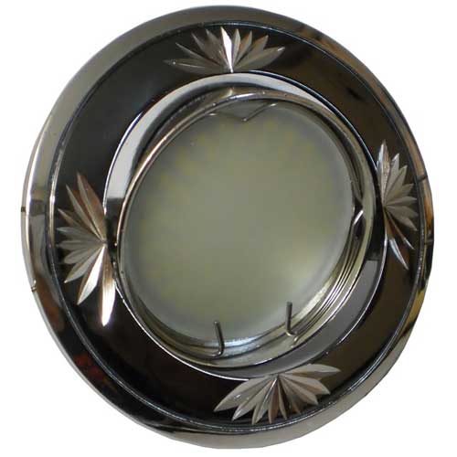 Точечный врезной светильник 246DL MR16 GU5.3 50W круг черный-металлик-серебро Feron
