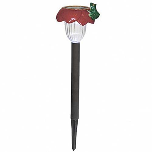 Газонный светильник GL16 Лягушка на красном цветке 1LED белый Feron