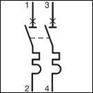 Схема подлкючения 2-полюсного автоматичного вимикача NCN225