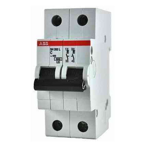 Автоматичний вимикач 63A 6kA 2 полюси тип B SH202-B63 ABB - Фото 1