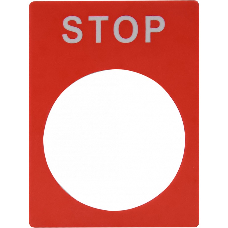 Табличка маркировочная STOP красная для кнопок XB2 A0140010075 АСКО-УКРЕМ