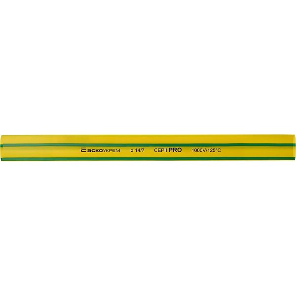 Термоусаджувальна трубка 14,0/7,0мм (1м) жовто-зелена серії PRO A0150040541 АСКО-УКРЕМ