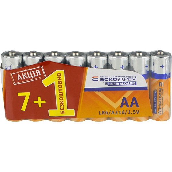 Щелочная батарея AА.LR6 (8 шт) Аско.LR6.S7F1 АСКО-УКРЕМ
