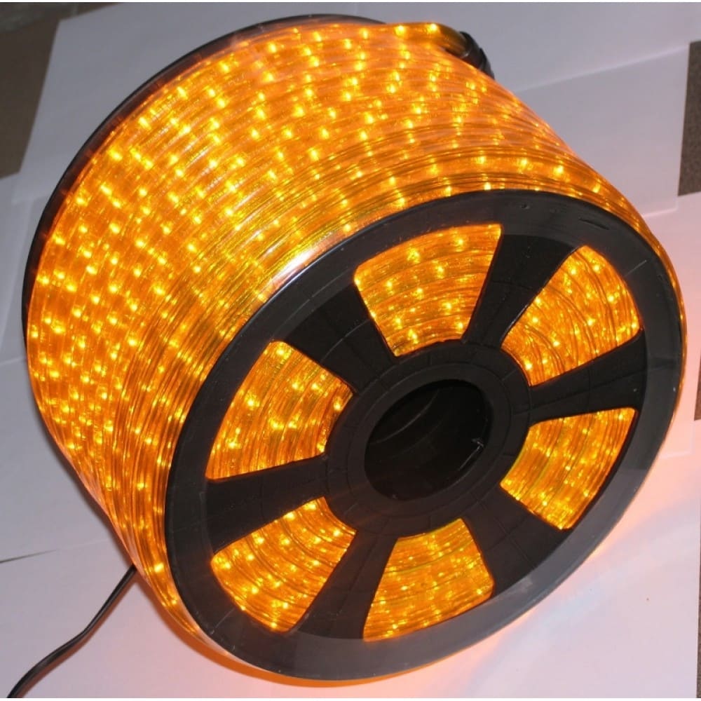 Світлодіодний дюралайт LED BY-007 3-х житловий 1,44Вт/м 13мм коло жовте 183742 Brille