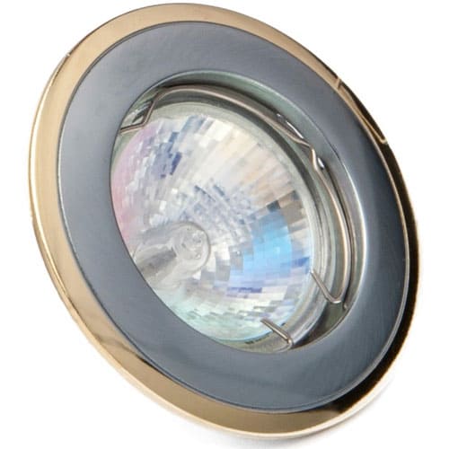 Точечный врезной светильник HDL16002 50W MR16 GU5.3 круг золото-матовый хром поворотный DeLux
