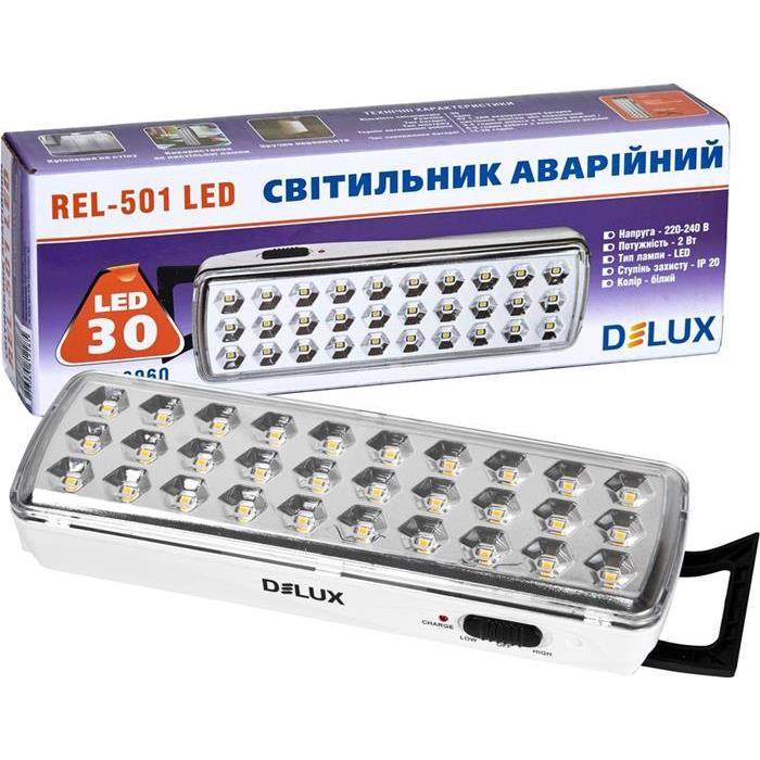 Аварийный светодиодный светильник REL-501LED (3.7V 1,2Ah) 2W Delux - Фото 1