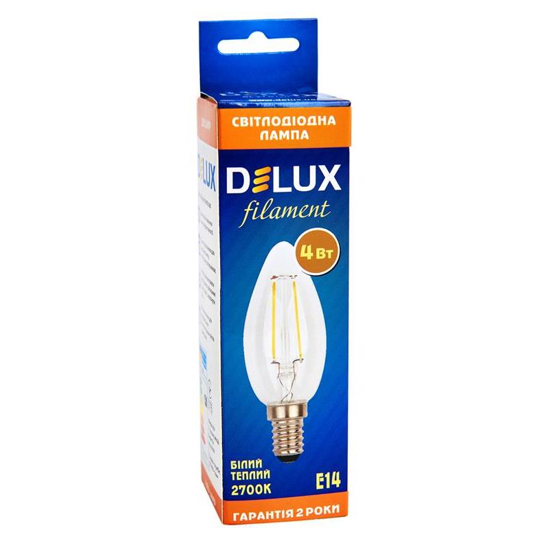 Светодиодная лампа Filament BL37B 90011680 свеча E14 4W 2700K 220V Delux - Фото 4