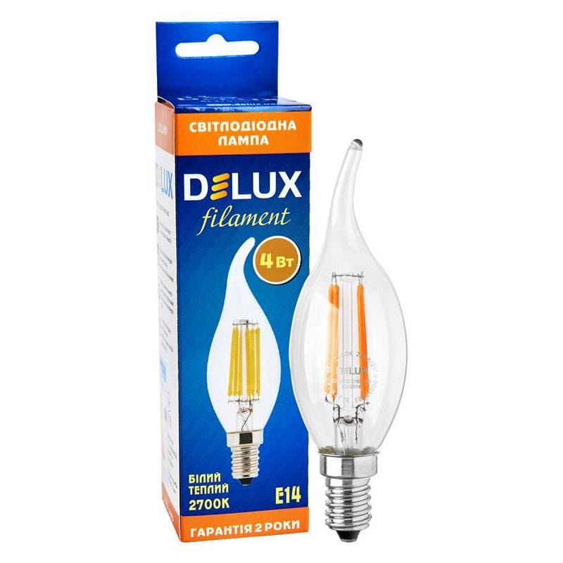 Светодиодная лампа Filament BL37B 90011685 свеча на ветру E14 4W 2700K 220V Delux