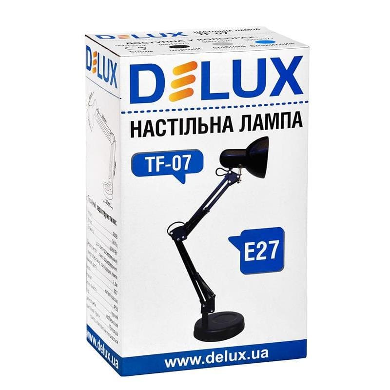 Настольный светильник TF-07 Е27 60W белый 90012374 Delux - Фото 3