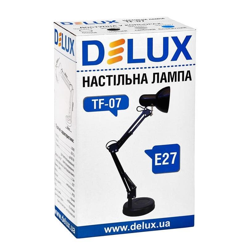Настольный светильник TF-07 Е27 60W черный 90012375 Delux - Фото 3