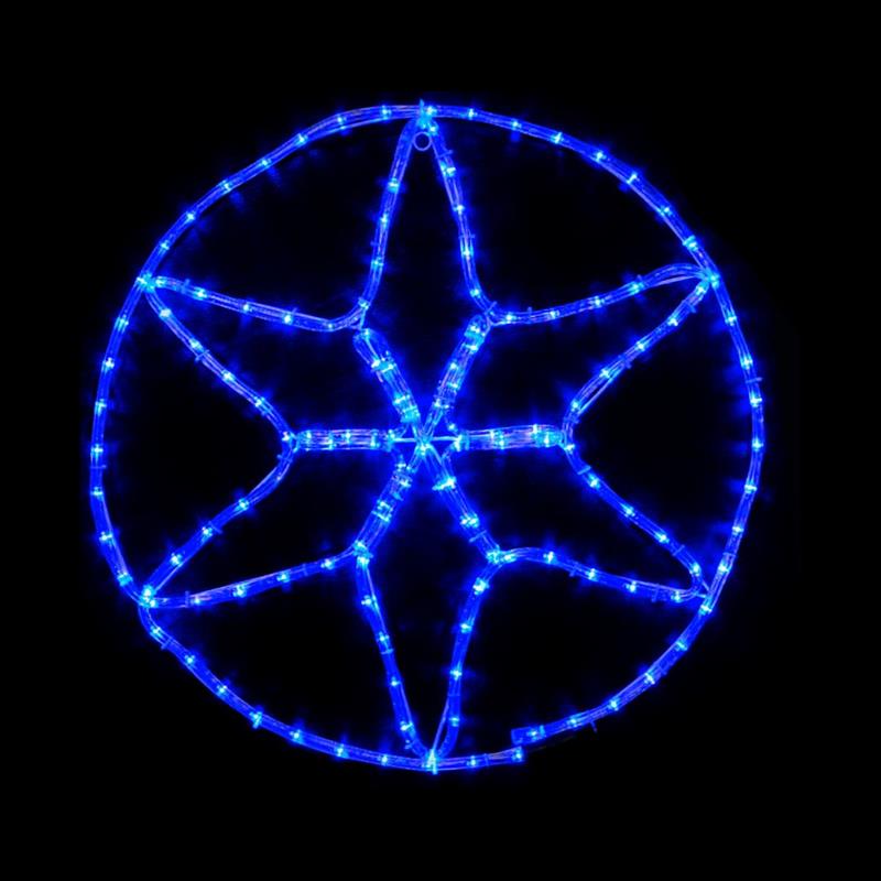 Светодиодная фигура MOTIF Star 0,6*0,6m 13 flash синий IP44 Delux - Фото 1