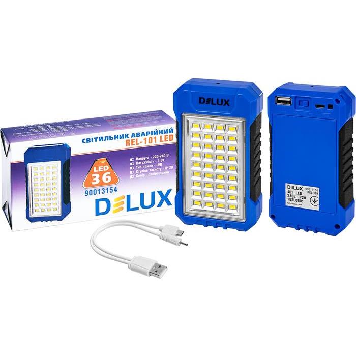 Аварійний світлодіодний світильник REL-101 (4V 2.4Ah) 4W Delux - Фото 1