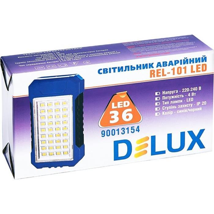 Аварійний світлодіодний світильник REL-101 (4V 2.4Ah) 4W Delux - Фото 7