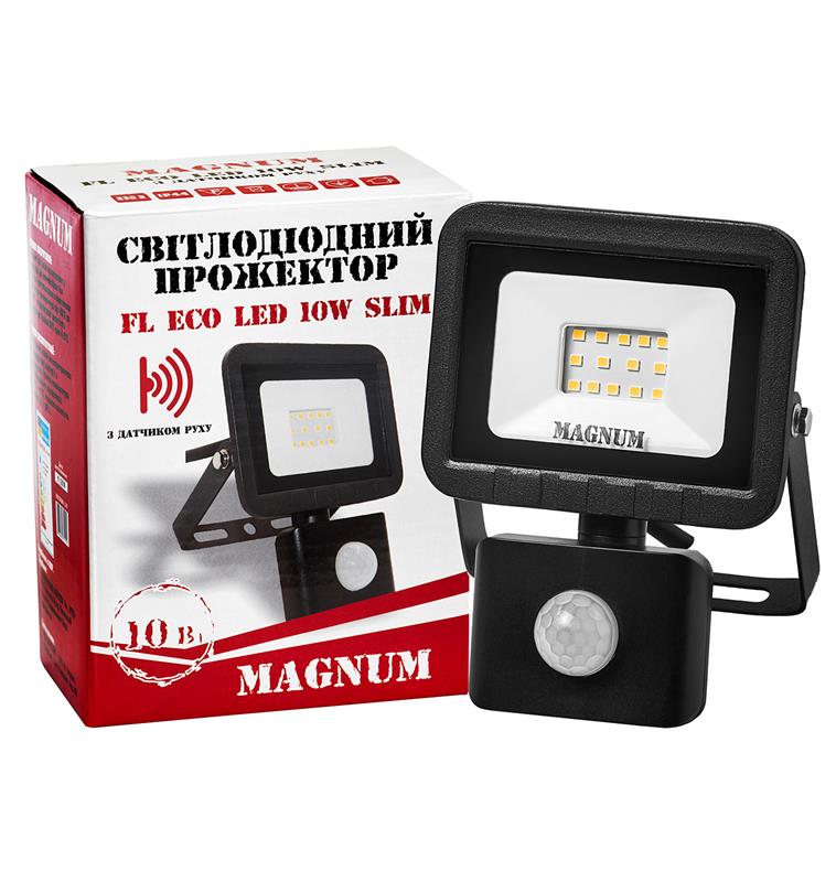 Светодиодный прожектор FL ECO LED 90014086 10W 6500K 700Lm с датчиком движения Magnum
