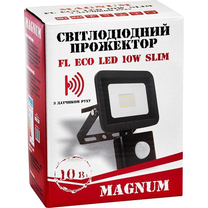 Светодиодный прожектор FL ECO LED 90014086 10W 6500K 700Lm с датчиком движения Magnum - Фото 3