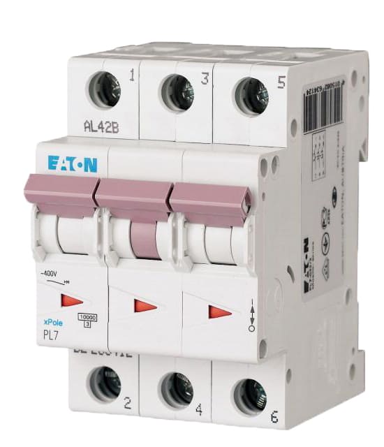 Автоматичний вимикач 25A 10kA 3 полюси тип C PL7-C25/3 Eaton (Moeller)