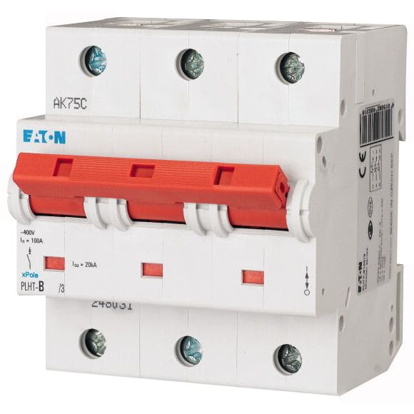 Автоматичний вимикач 40A 25kA 3 полюси тип D PLHT-D40/3 Eaton (Moeller)