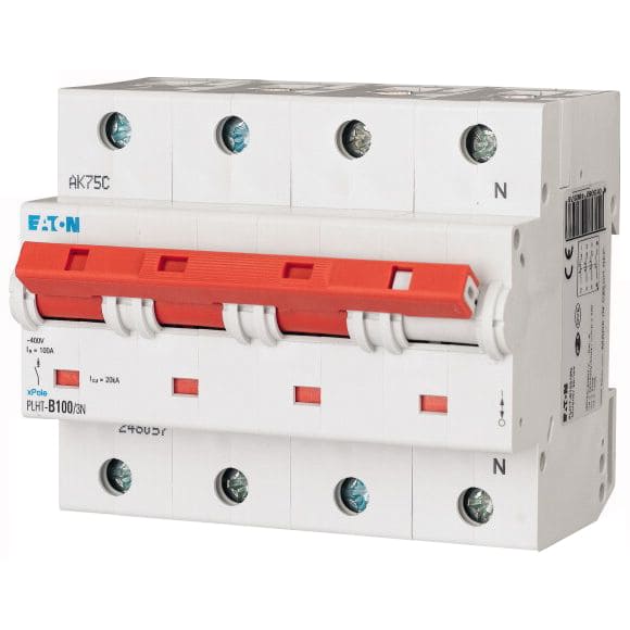 Автоматичний вимикач 25A 25kA 4 полюси (3p+N) тип C PLHT-C25/3N Eaton (Moeller)
