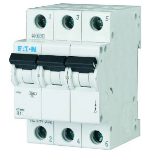 Автоматичний вимикач 25A 4,5kA 3 полюси тип C PL4-C25/3 Eaton (Moeller) - Фото 1