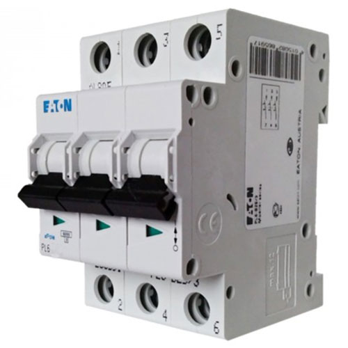 Автоматический выключатель 25A 6kA 3 полюса тип C PL6-C25/3 Eaton (Moeller) - Фото 1