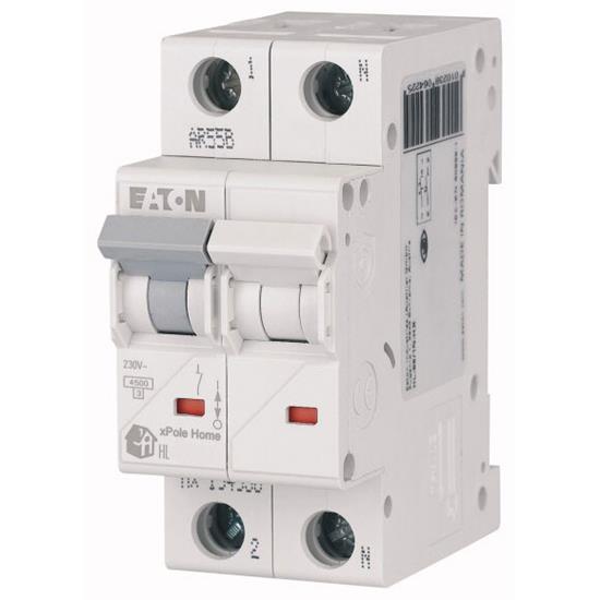 Автоматичний вимикач 63A 4,5kA 2 полюси (1p+N) тип C HL-C63/1N Eaton (Moeller)