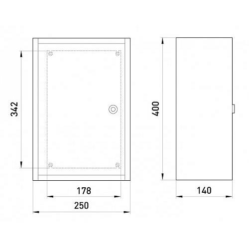 Бокс металлический с монтажной панелью (250x400x140) IP54 БМ-40(стекло)+П ENEXT