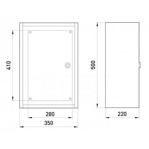 Бокс металлический с монтажной панелью (350x500x220) IP54 БМ-50(стекло)+П ENEXT
