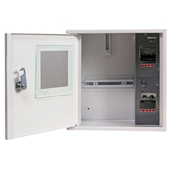 Шкаф для электросчетчика металлический на 4 модуля e.mbox.stand.n.f1.04.z накладной IP30 s0100003 E.NEXT