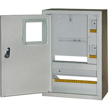 Шафа для електролічильника металева на 16 модулів e.mbox.stand.n.f1.16.z накладна IP30 s0100009 E.NEXT