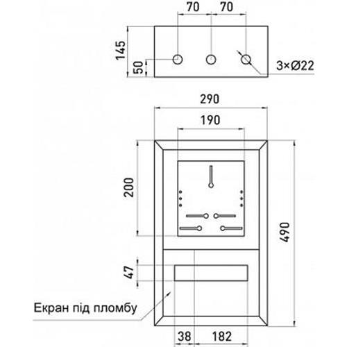 Шкаф для электросчетчика металлический на 12 модулей e.mbox.pro.n.f3.27z накладной IP31 s0100221 ENEXT. Фото 2