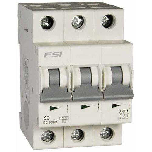 Автоматический выключатель 6A 6kA 3 полюса тип C EMCB.603C6 Esi