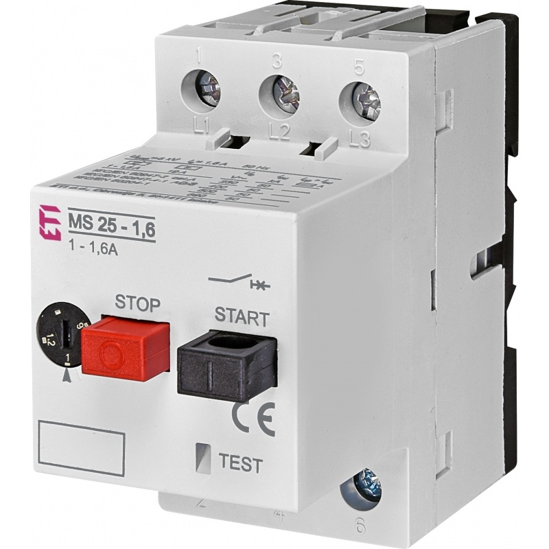 Автомат для захисту електродвигуна MS25-1,6 1,0-1,6A 50kA 004600060 ETI - Фото 1