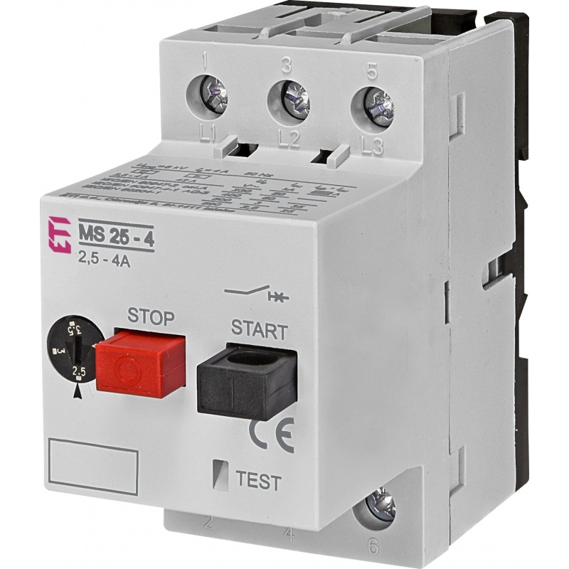 Автомат для захисту електродвигуна MS25-4 2,5-4A 50kA 004600080 ETI - Фото 1