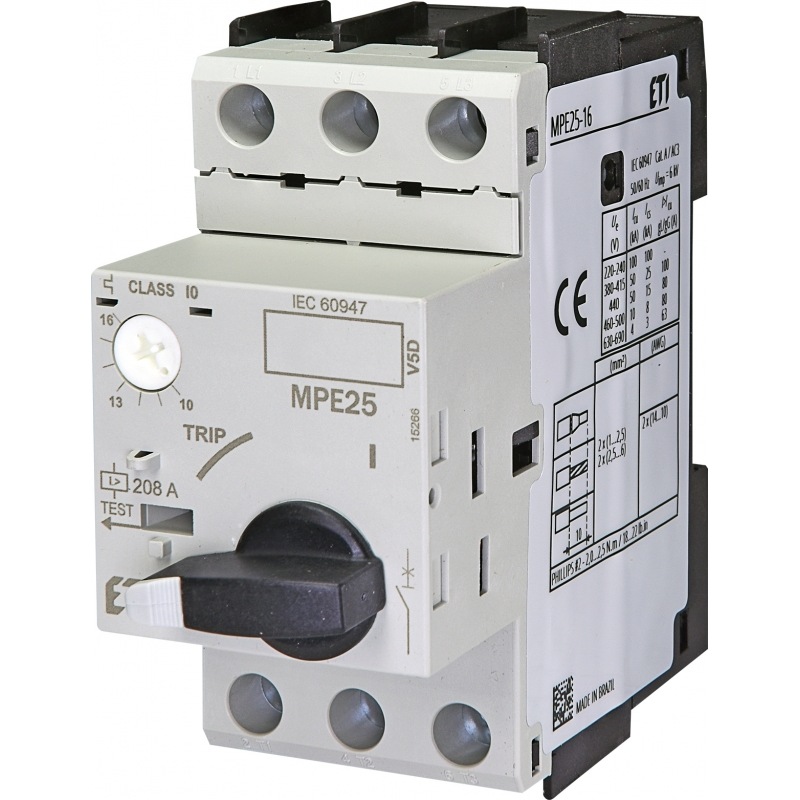 Автомат для захисту електродвигуна MPE25-16 10-16A 50kA 004648011 ETI