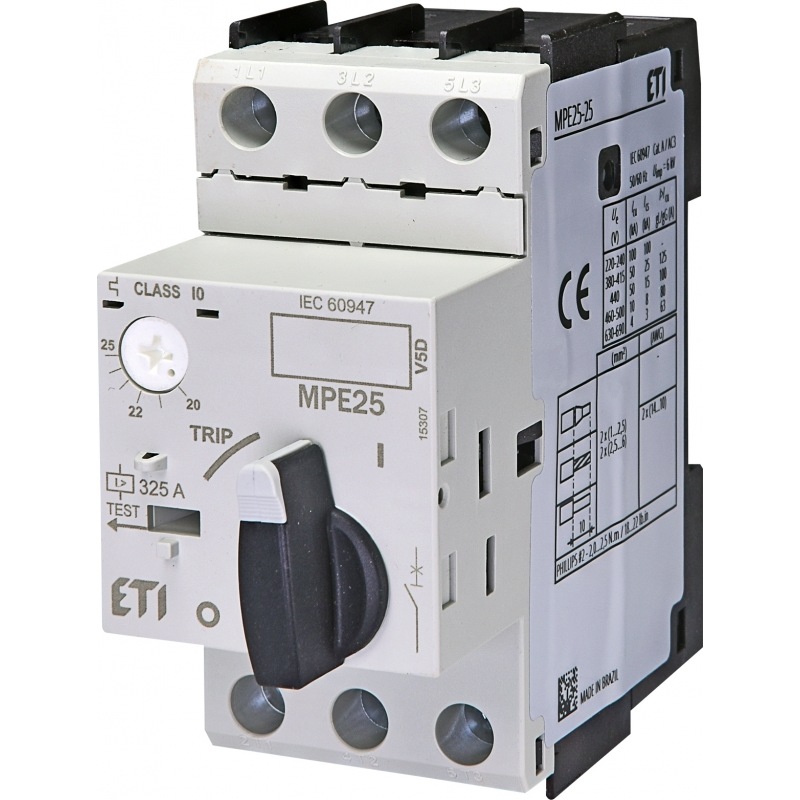 Автомат для захисту електродвигуна MPE25-25 20-25A 50kA 004648013 ETI - Фото 1