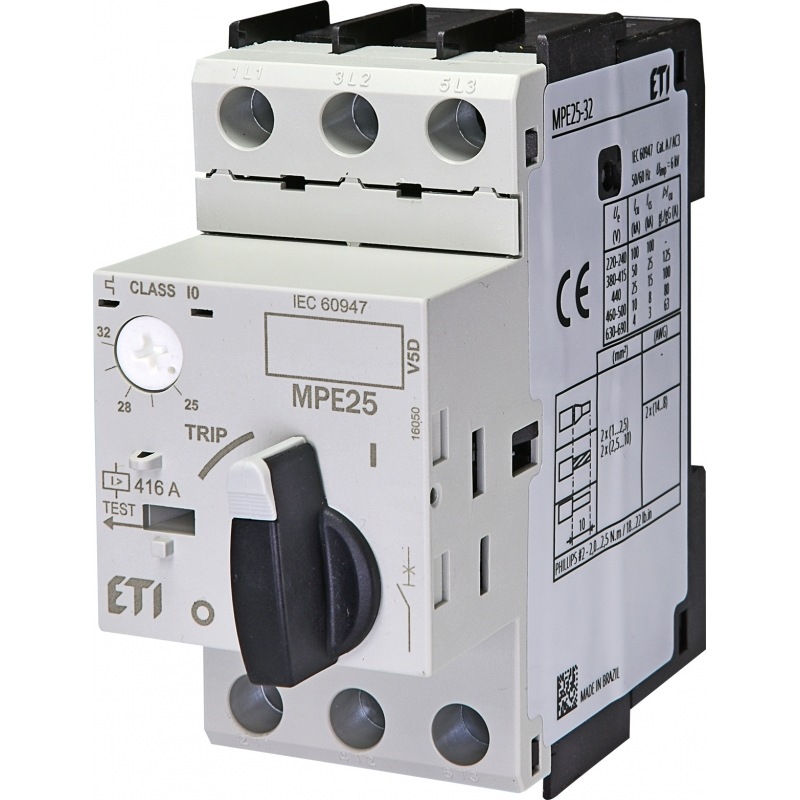 Автомат для захисту електродвигуна MPE25-32 25-32A 50kA 004648014 ETI - Фото 1