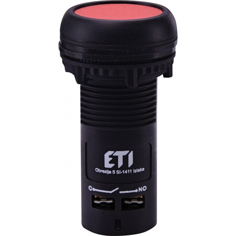 Кнопка ECF-10-R моноблочная углубленная 1NO красная 004771450 ETI