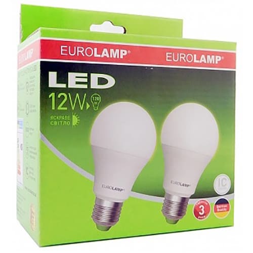 Светодиодная лампа MLP-LED-A60-12274(E) A60 E27 12W 4000K 220V (по 2 шт.) Eurolamp