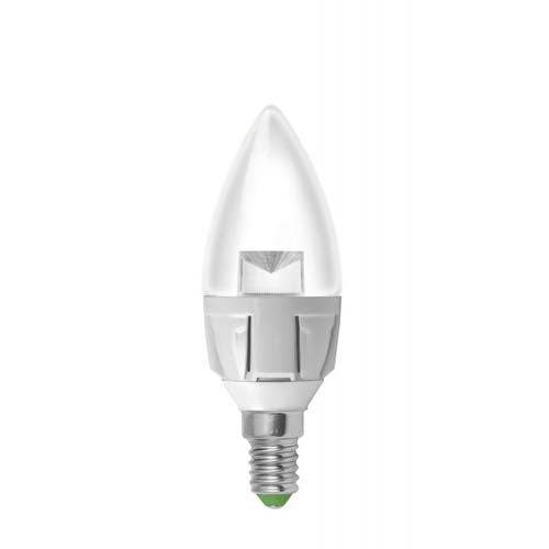 Светодиодная лампа LED-CL-06143(T)clear Turbo C37 E14 6W 3000K 220V Eurolamp