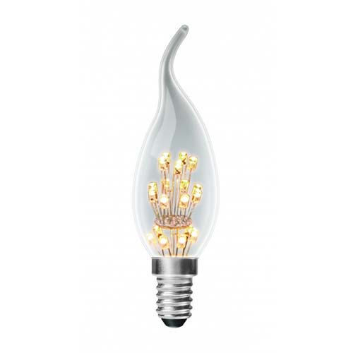 Світлодіодна лампа LED-CL-01142(deco) Ceramic CF37 свічка на вітрі E14 1W 2700K 220V Eurolamp
