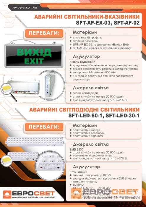 Аварійний світлодіодний світильник SFT-LED-30-01 акумуляторний Євросвітло - Фото 7