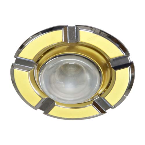 Точечный врезной светильник 098 R50 E14 60W круг золото-серый-хром Feron