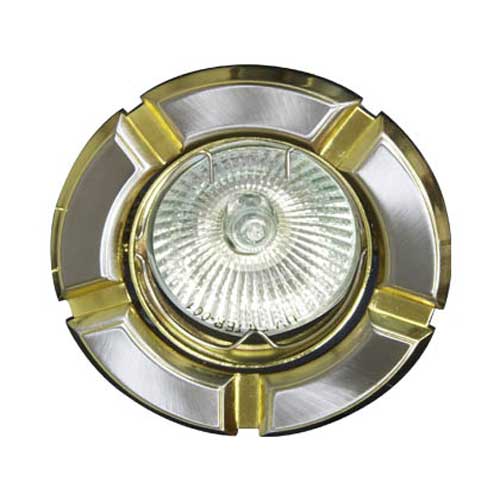 Точечный врезной светильник 098T MR16 GU5.3 50W круг титан-золото Feron