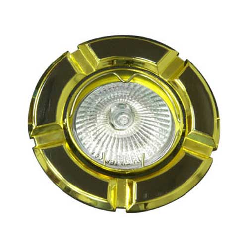 Точечный врезной светильник 098T MR16 GU5.3 50W круг черный-золото Feron