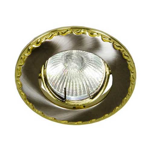 Точечный врезной светильник 125T MR16 GU5.3 50W круг титан-золото Feron