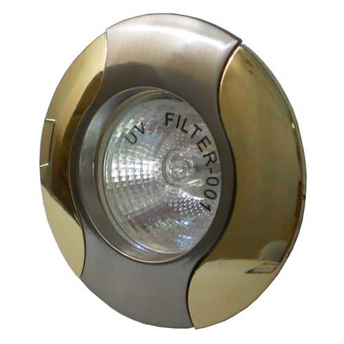Точечный врезной светильник 020T MR16 GU5.3 50W круг титан-золото Feron