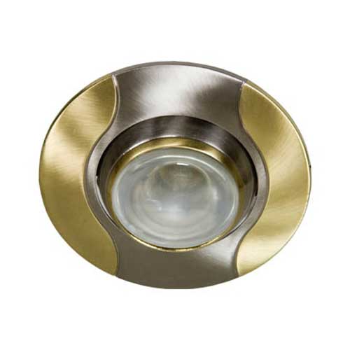 Точечный врезной светильник 020 R50 E14 60W круг титан-золото Feron
