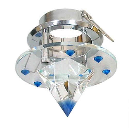 Точечный врезной светильник 4163DL MR16 GU5.3 50W многогранник голубой хром Feron